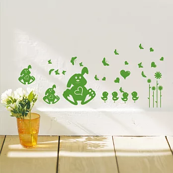 《Smart Design》創意無痕壁貼◆愛心兔 8色可選綠