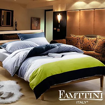 義大利Famttini【愛德華茲】雙人四件式活性精梳棉床包被套組