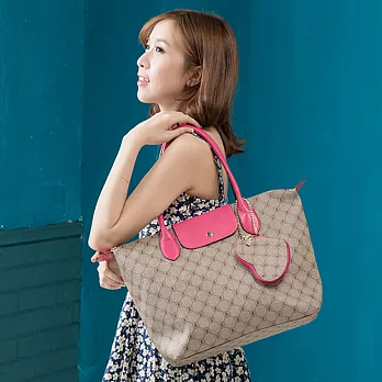 PLAYBOY 甜心女伶蓋扣托特包附零錢包(甜蜜桃)