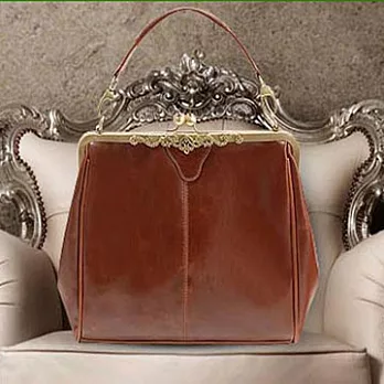 韓版歐美復古流行風手提肩背包(兩色可選)棕色