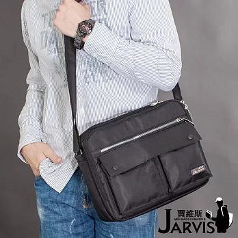 Jarvis 側背包 休閒公事包-格局-8807-1黑色