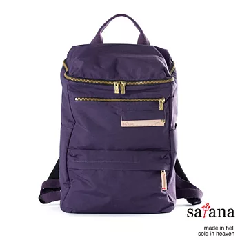 satana - 好動生活 方形個性大開口後背包 - 紫色