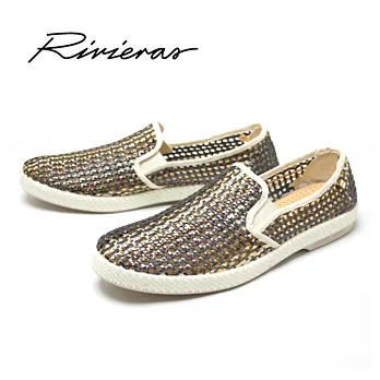 Rivieras 30° 3114 西班牙品牌編織洞洞麂皮懶人鞋至尊鞋陳冠希男款43金棕色