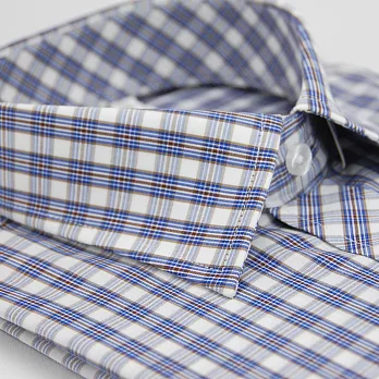 【金安德森】藍棕色格紋門襟斜紋短袖襯衫 15藍棕色