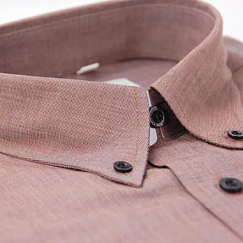 【金安德森】磚色黑釘扣領短袖襯衫15磚色