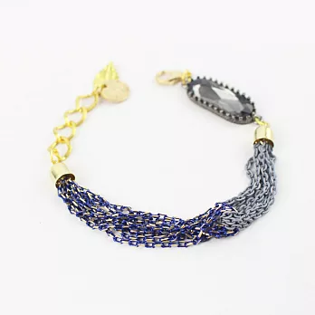 英國NATKIEL-時尚橢圓鑽淺深紫手鍊