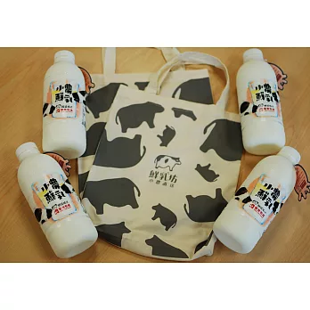 鮮乳坊小農直送x豐樂牧場國產鮮乳4瓶裝＋有機棉品牌袋