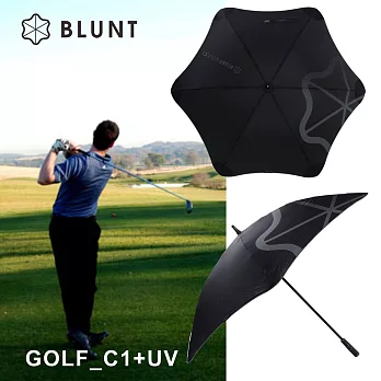 【紐西蘭BLUNT 保蘭特】抗強風 防反傘 超輕量高爾夫球傘完全抗UV GOLF_C1+UV (時尚黑)黑色