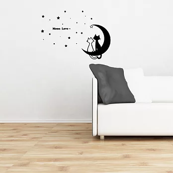 《Smart Design》創意無痕壁貼◆月光貓咪黑