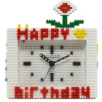 nanoblock alarm clock 迷你積木造型鬧鐘白色