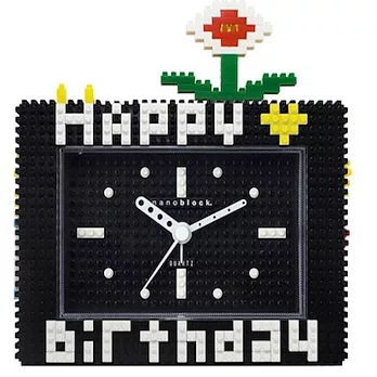 nanoblock alarm clock 迷你積木造型鬧鐘黑色