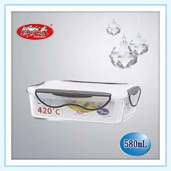 《闔樂泰》酷鮮玻璃微烤烹煮保鮮盒(長方型580mL)