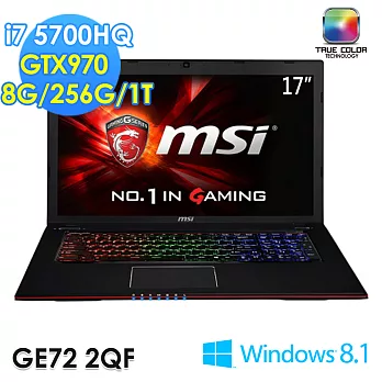 【msi微星】GE72 2QF-092TW 17.3吋 i7-5700HQ GTX970M 3G(電競筆電)