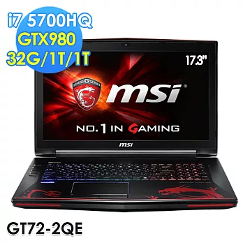 【msi微星】GT72 2QE-1451TW 17.3吋 i7-5700HQ GTX980M 8G(電競筆電)