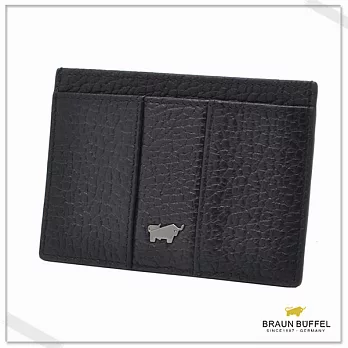 【BRAUN BUFFEL‧德國小金牛】 - 那不勒斯系列單層名片夾- 經典黑