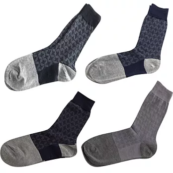 【KEROPPA】可諾帕奈米竹炭絲光棉紳士男襪x綜合4雙C90008-A綜合4雙C90008