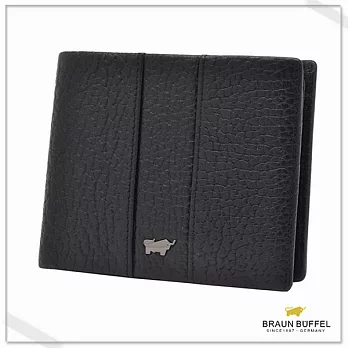 【BRAUN BUFFEL‧德國小金牛】 - 那不勒斯系列8卡可翻式零錢短夾- 經典黑