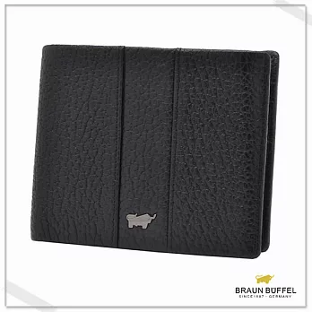 【BRAUN BUFFEL‧德國小金牛】 - 那不勒斯系列12卡可翻式短夾- 經典黑