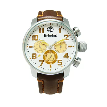 Timberland 愛玩家越野運動三眼腕錶-棕時標-TBL.14439JS/07