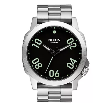 NIXON RANGER 45 SS 星際領航員時尚潮流腕錶-銀x鋼帶