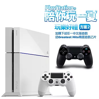 『玩樂好禮』PS4 500G 單機 主機-冰河白加購第二原廠手把控制器黑-專+PS4遊戲Final Fantasy X/X-2 HD 送精選遊戲片乙片殺戮地帶-專