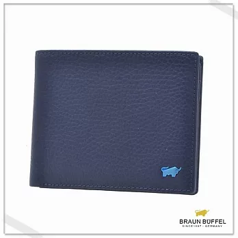 【BRAUN BUFFEL‧德國小金牛】 - 史塔克系列四卡透明窗短夾-海軍藍