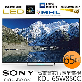 《贈 精緻桌裝》SONY KDL-65W850C 新力 65吋 高畫質液晶電視 *再加贈 8G隨身碟、HDMI線、拭鏡布