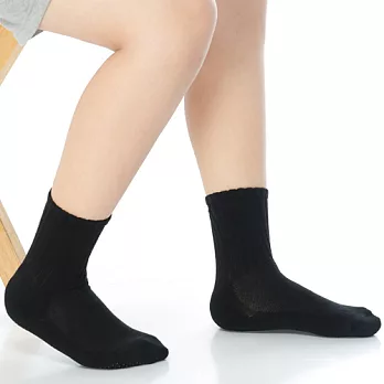 【KEROPPA】可諾帕3~6歲學童專用毛巾底止滑短襪x3雙(男女適用)C93001黑色3雙C93001黑