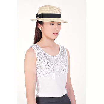 【moi-même】背心領口燙金箔 背心T恤FREE白色