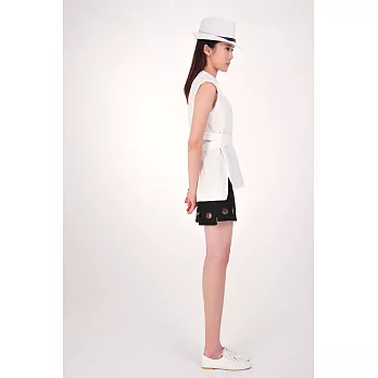 【moi-même】短褲下擺綉洞 短褲其他黑色