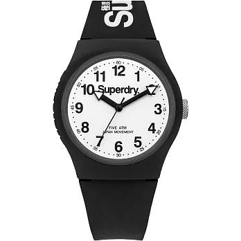 Superdry極度乾燥 Urban系列個性搖擺運動腕錶-白x黑