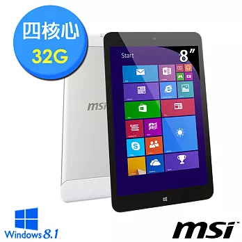 【MSI 微星】S80 Note-001TW 四核心8吋1280x800 IPS觸控WIN8.1優質平板(白)★附Office365+專用觸控筆★