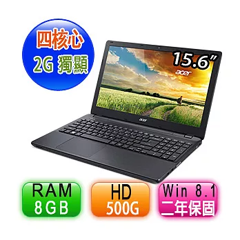 Acer E5-551G-84FS 15.6吋筆電 (A8-7100/四核心/8G/2G獨顯/500G/WIN8.1/黑)