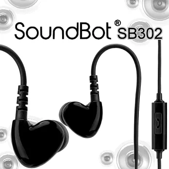 SoundBot 運動商務式 線控麥克風Bass造型耳機 SB302黑