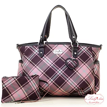 【a Lady’s 真皮】英倫朵漾三隔層附袋二用包(米蘭紅咖)