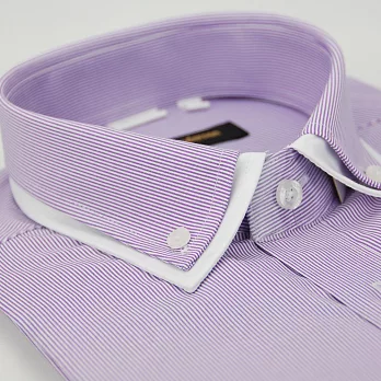 【金安德森】紫色條紋雙領窄版短袖襯衫15紫色