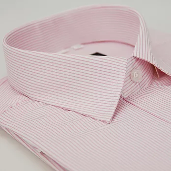 【金安德森】粉色條紋窄版短袖襯衫15粉色