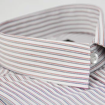 【金安德森】藍紅條紋窄版長袖襯衫17.5藍紅色