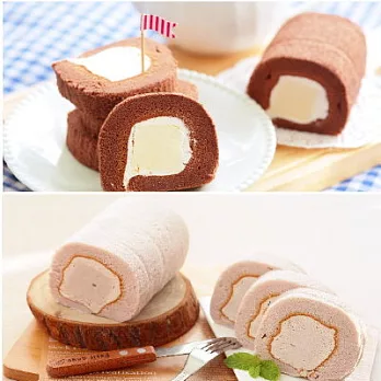 【典星坊】芋頭奶凍卷+巧克力奶凍卷(各1條)