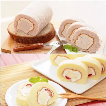 【典星坊】草莓奶凍卷+巧克力奶凍卷(各1條)