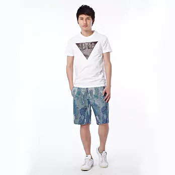 城市迷彩滿版短褲 S藍綠