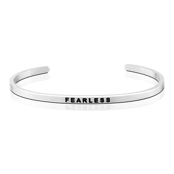 MANTRABAND 美國悄悄話手環 Fearless 無所畏懼 勇敢追夢 銀色