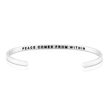MANTRABAND 手環 Peace Comes From Within寧靜來自內心銀色