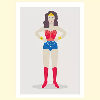 【摩達客】西班牙知名插畫家Judy Kaufmann藝術創作海報掛畫裝飾畫 (附Judy本人簽名)(含木框)神力女超人