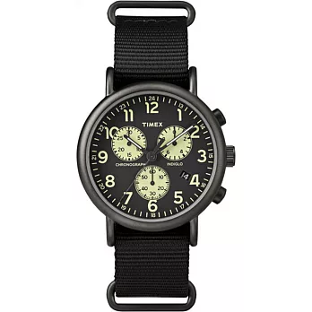 【TIMEX 】天美時經典復刻冷光Weekender Chrono系列 (黑 /米白TXT2P71500)