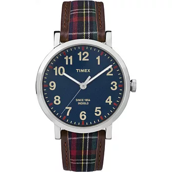 【TIMEX 】天美時經典復刻冷光系列腕錶 (藍/格紋 TXT2P69500)