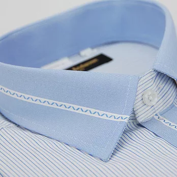 【金安德森】藍色變化領窄版長袖襯衫15.5藍色