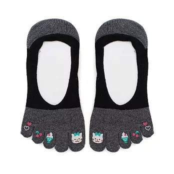 Blossom Gal日本進口櫻桃貓咪隱形五趾襪(共五色)黑