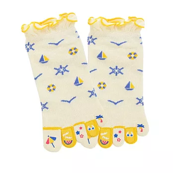Blossom Gal日本進口沙灘戲水涼感紗五趾襪(共四色)黃