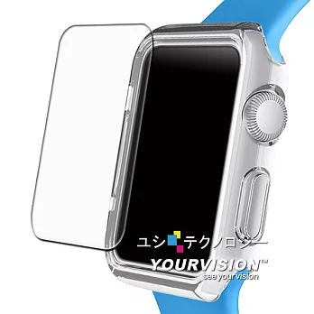 二合1防護組 Apple Watch 38mm 專用清透水感保護套+鋼化玻璃膜_透明